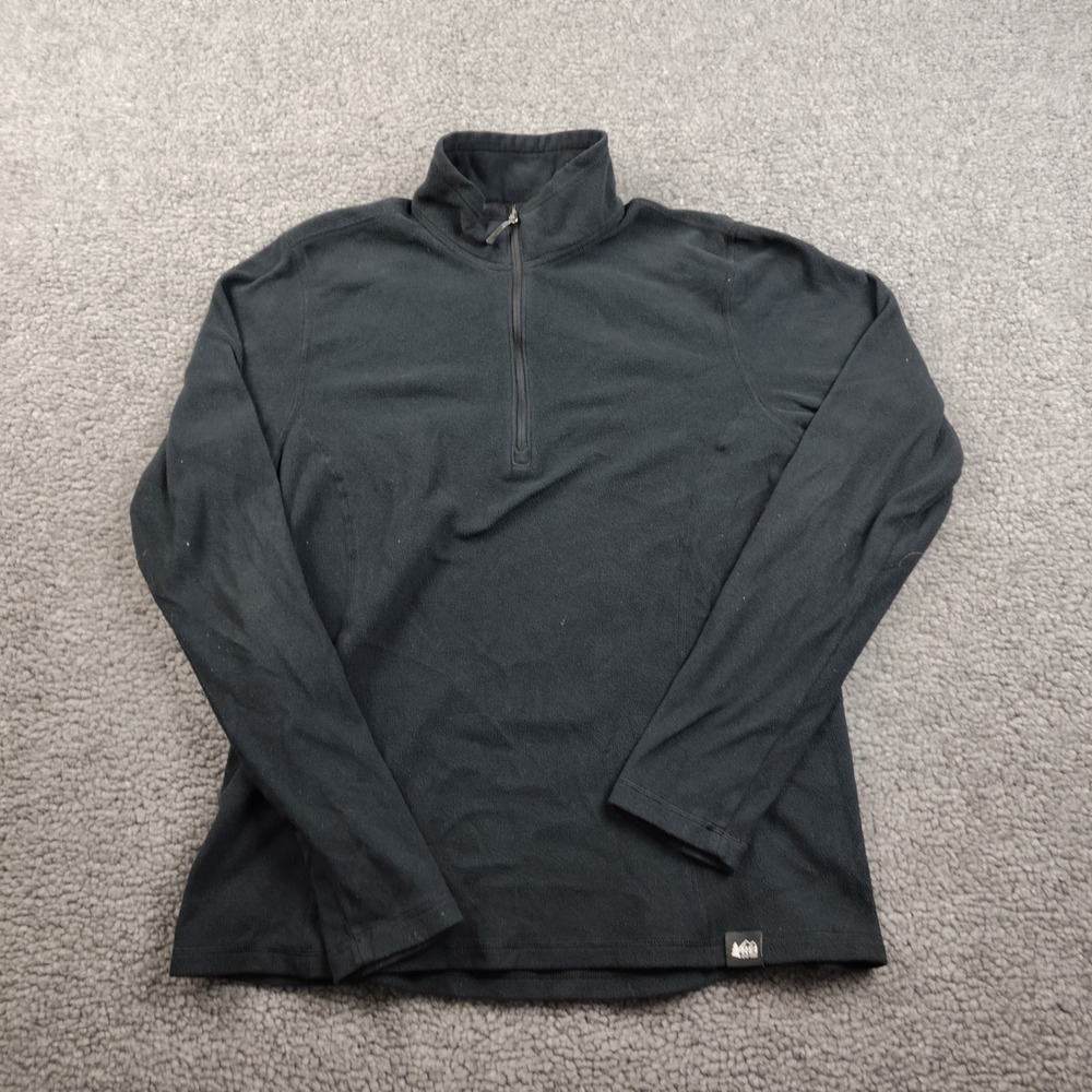 REI Fleece Pullover Sz medium Womens 1/4 Zip Black Long Sleeve Gorpcore - Picture 1 of 6